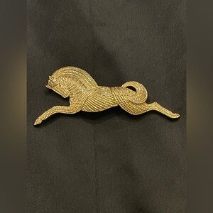 Gold Zodiac Horse Brooch